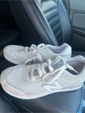 New Balance Off-White Mesh & Suede Sneakers